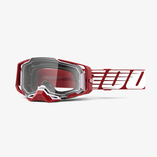 Goggles 100% Armega Oversized Deep Red Mirror Silver Flas Lens
